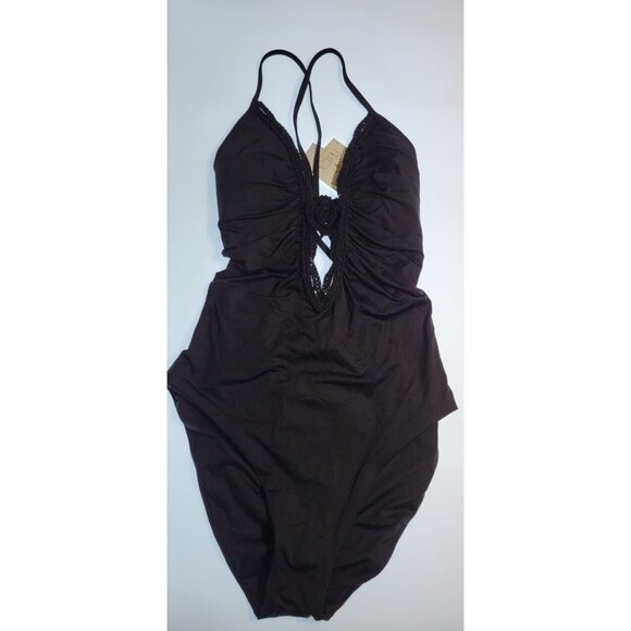 Becca by Rebecca Virtue Colette Women's One Piece Swimsuit Size Medium Black - Picture 3 of 6